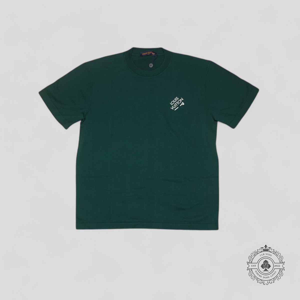 Louis Vuitton Signature Short Sleeve Crewneck Knitwear in Green