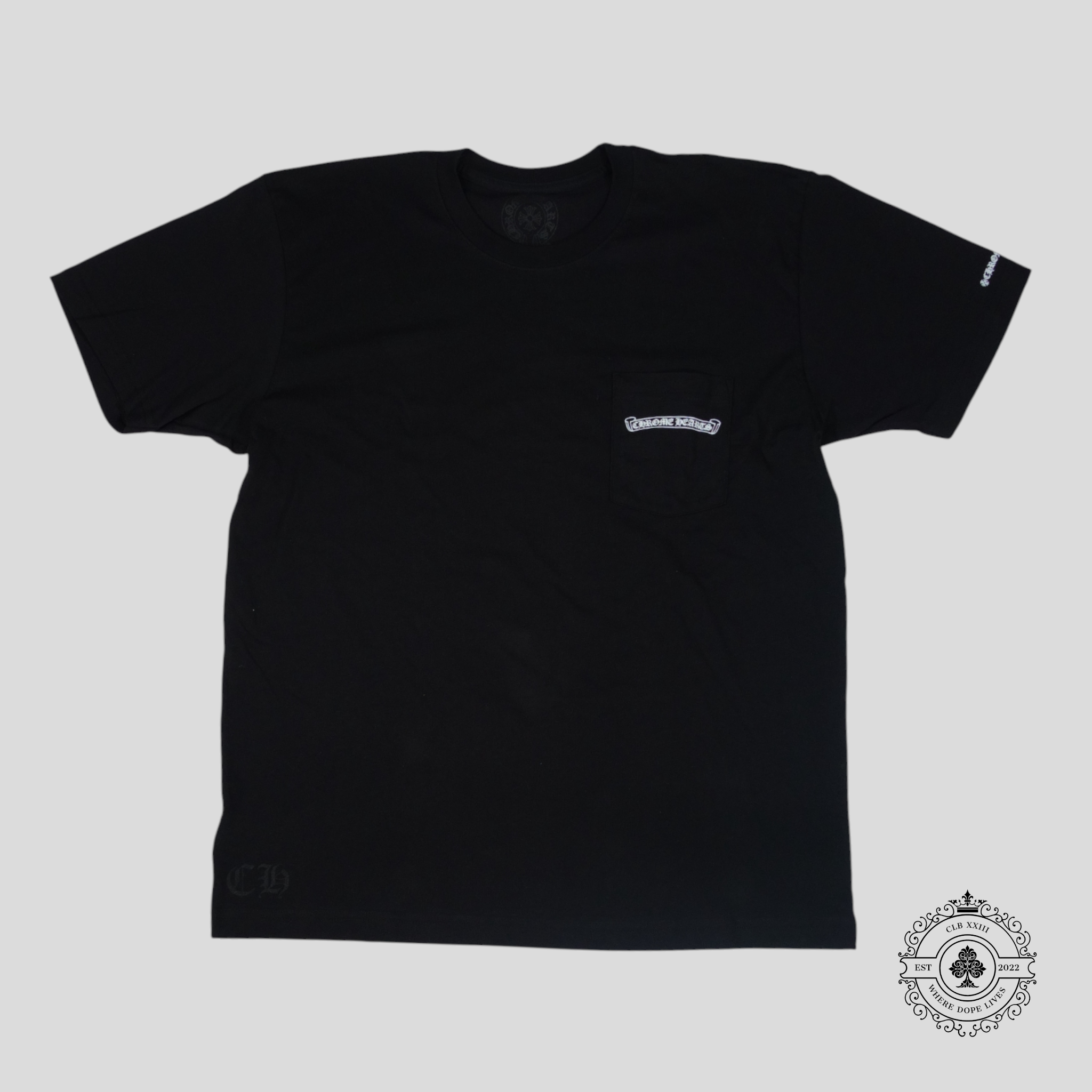 Chrome Hearts Scroll Logo Pocket Tee in Black