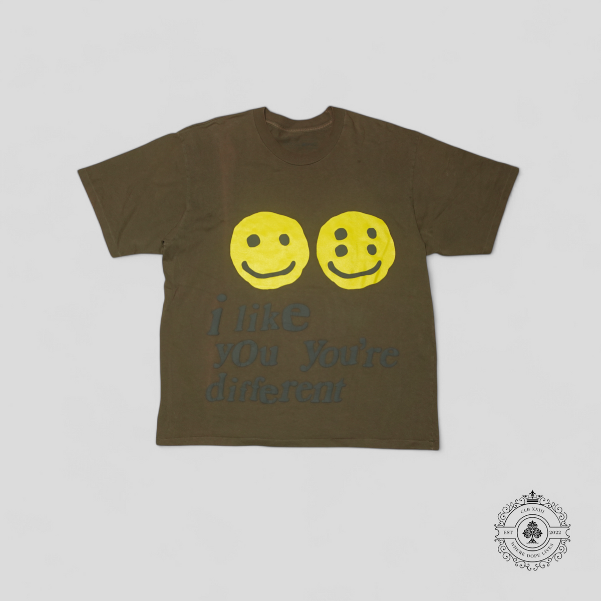 Cactus Plant Flea Market I Like You Smiley T-Shirt in Brown
