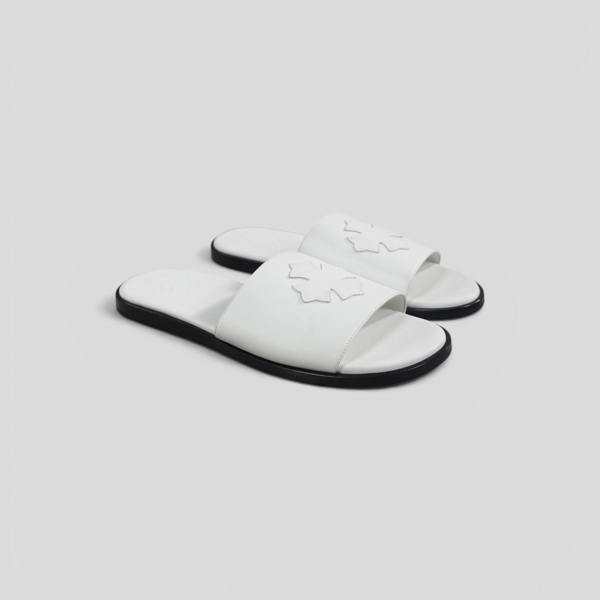 Chrome Hearts Plus Patch Slide in White