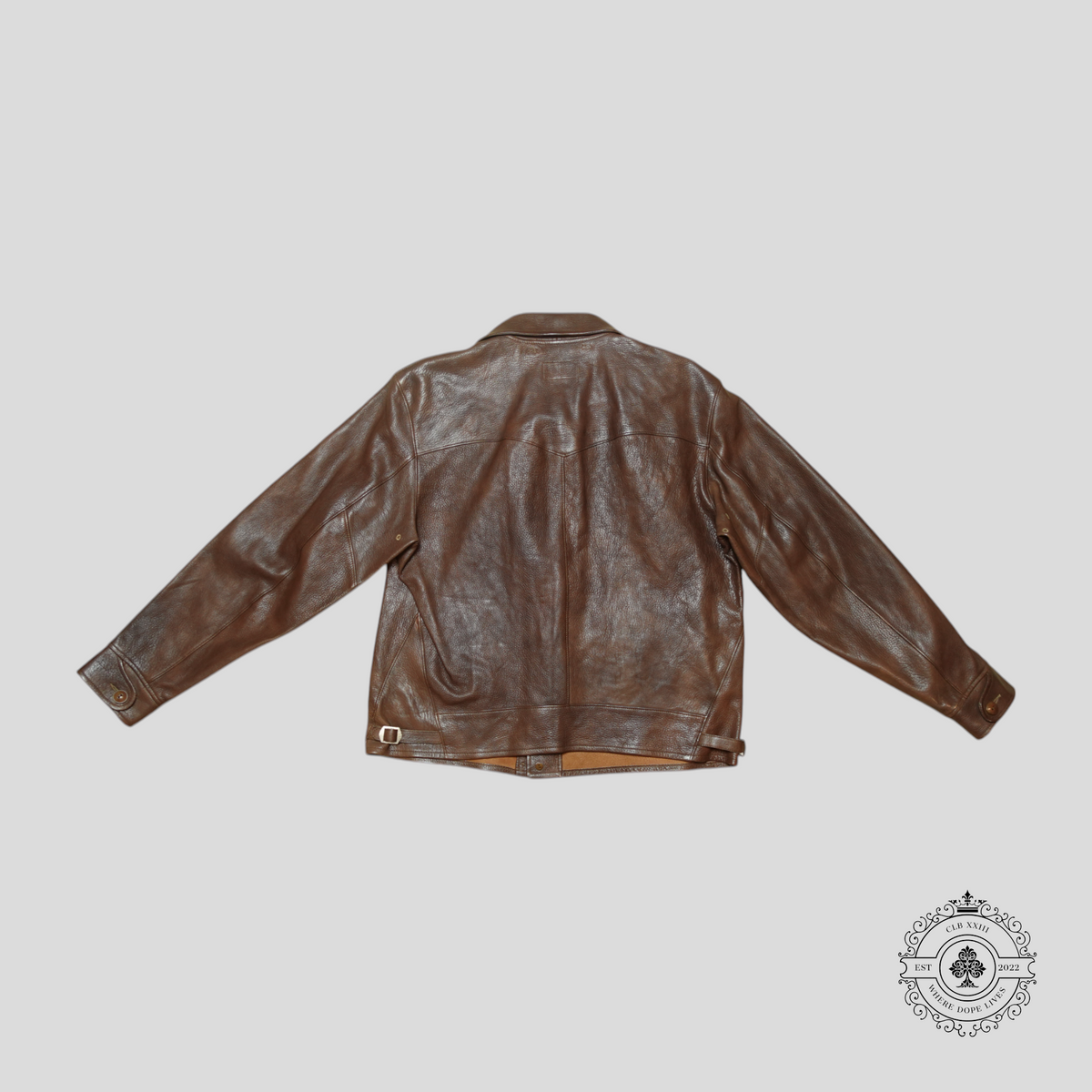 RRL Goat Leather Cossack Jacket in Dark Brown