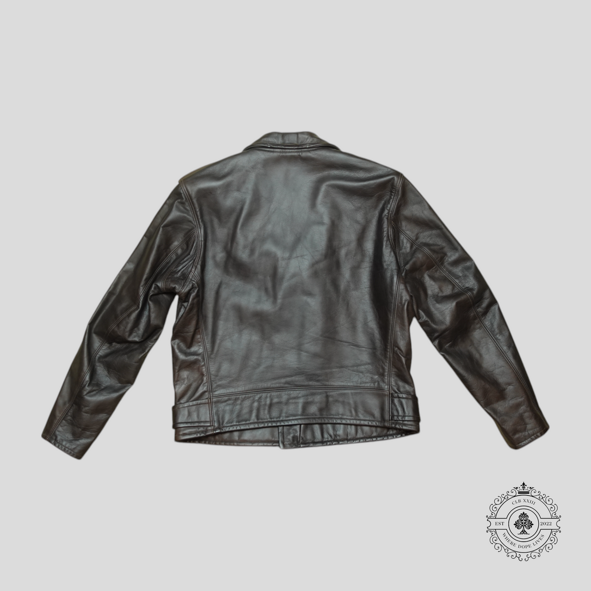 RRL Model 333 Leather Biker Jacket in Dark Brown