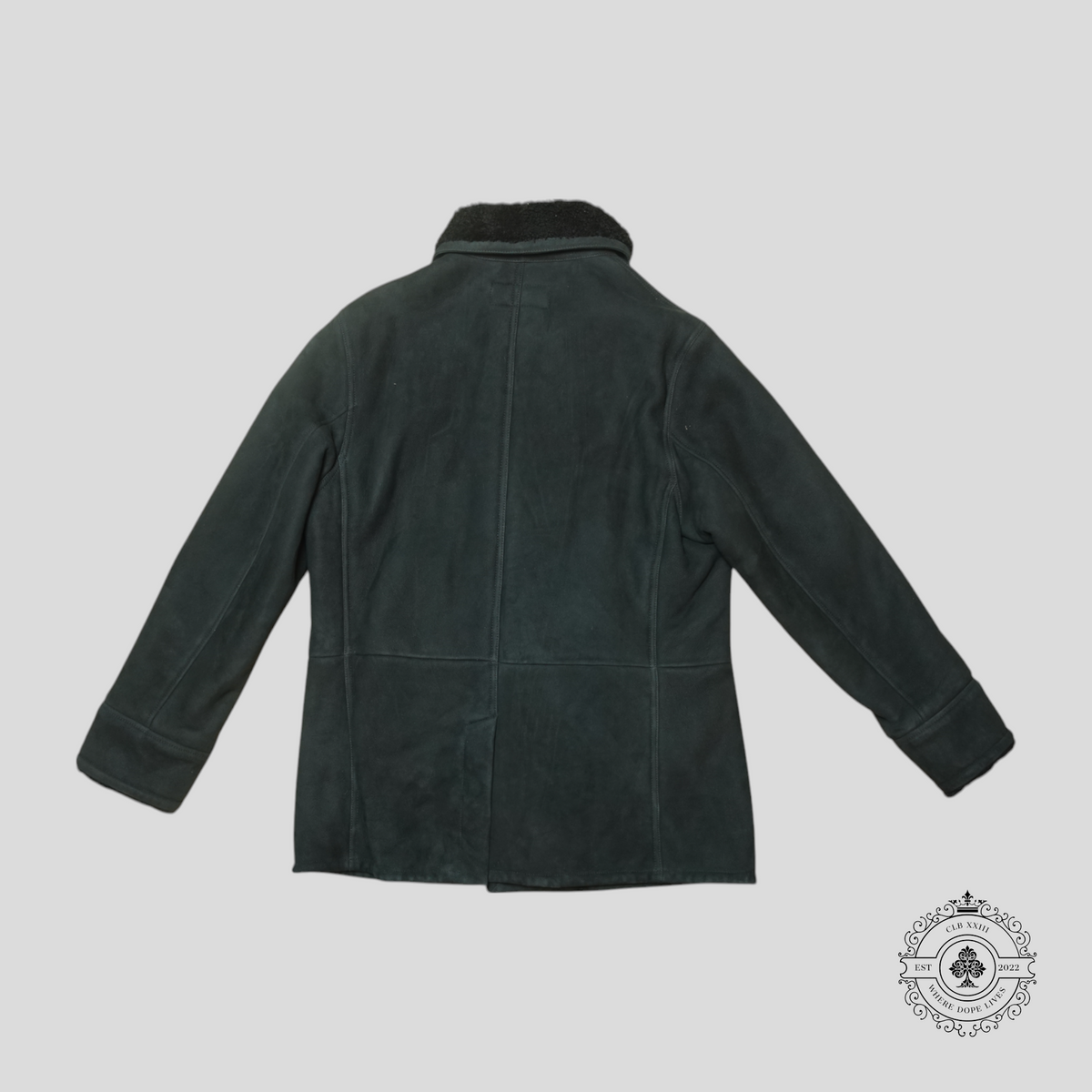 Ralph Lauren Purple Label Shearling Peacoat in Black