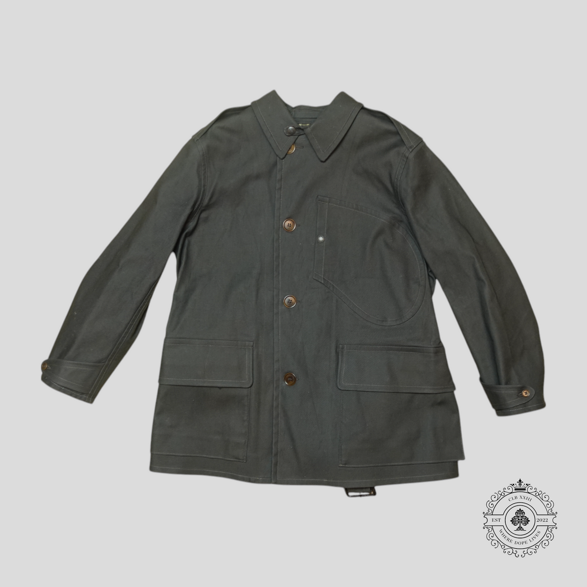 RRL Military Aviator Twill Coat in Black