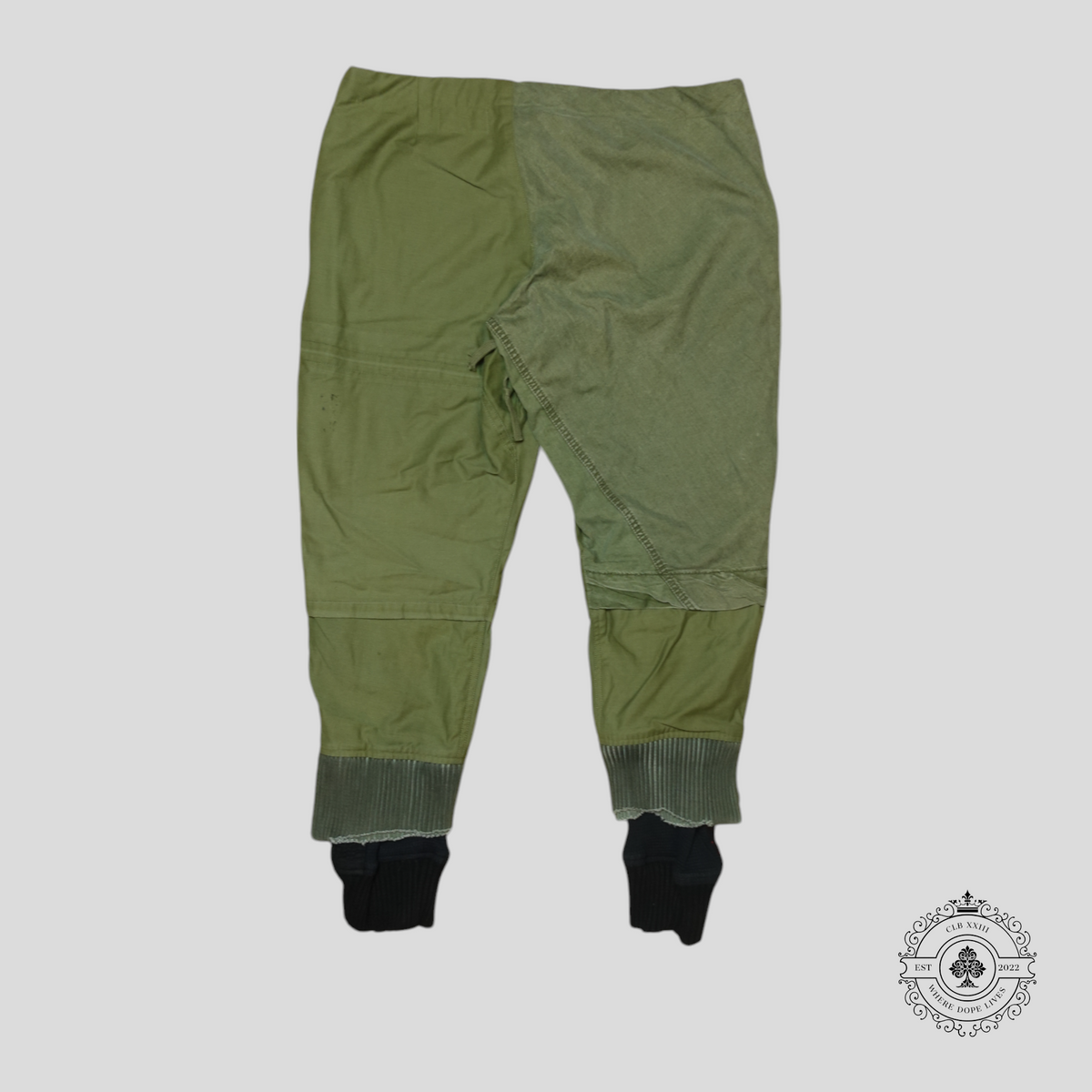Greg Lauren Army Jacket Kantha Zip Lounge Pants in Green