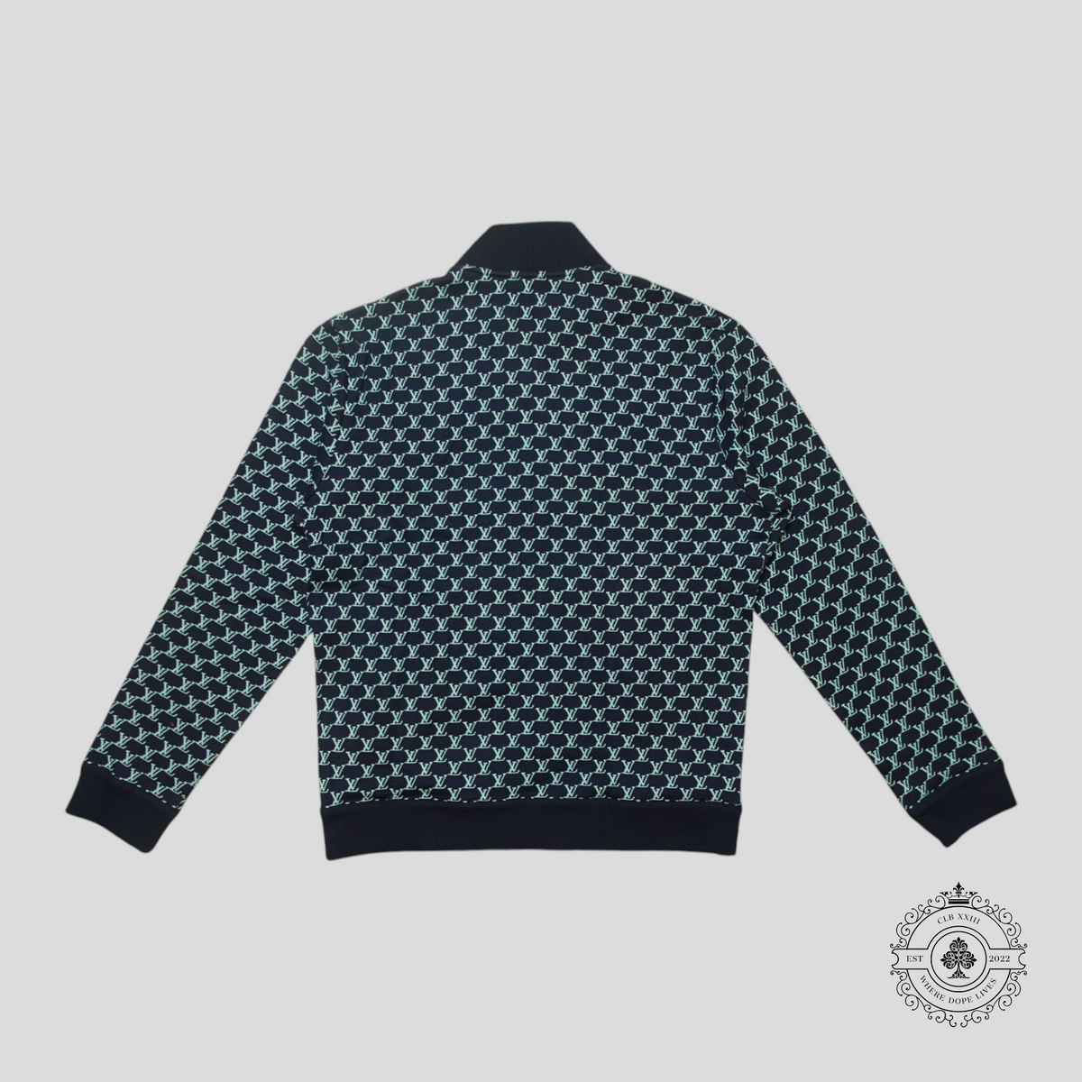 Louis Vuitton LV Fishnet Jacquard Bomber in Black/Blue