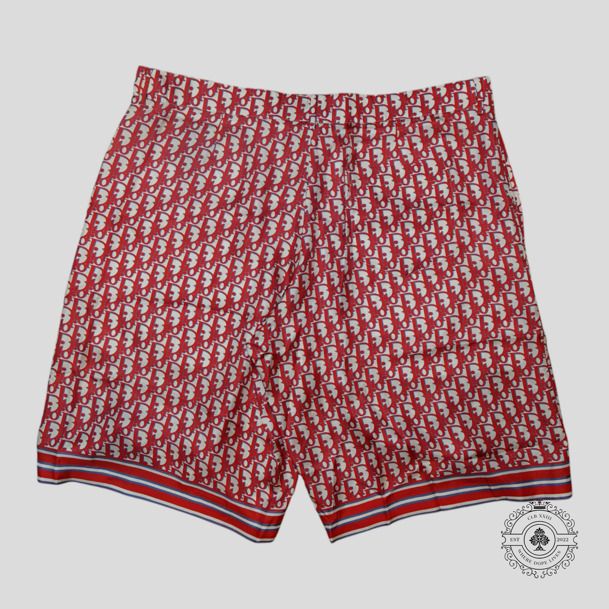 Dior Oblique Shorts in Red/White