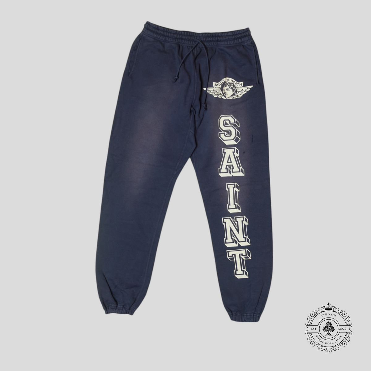 Saint Michael Angel Of Death Sweatpants in Blue