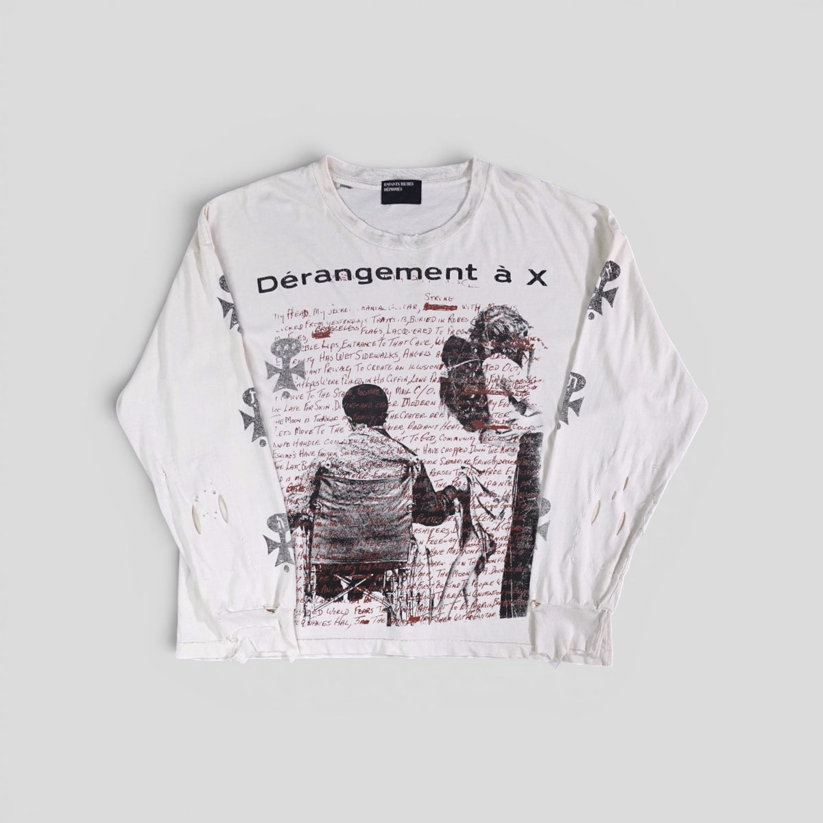 Enfants Riches Déprimés Dérangement A X Long Sleeve Tee in White