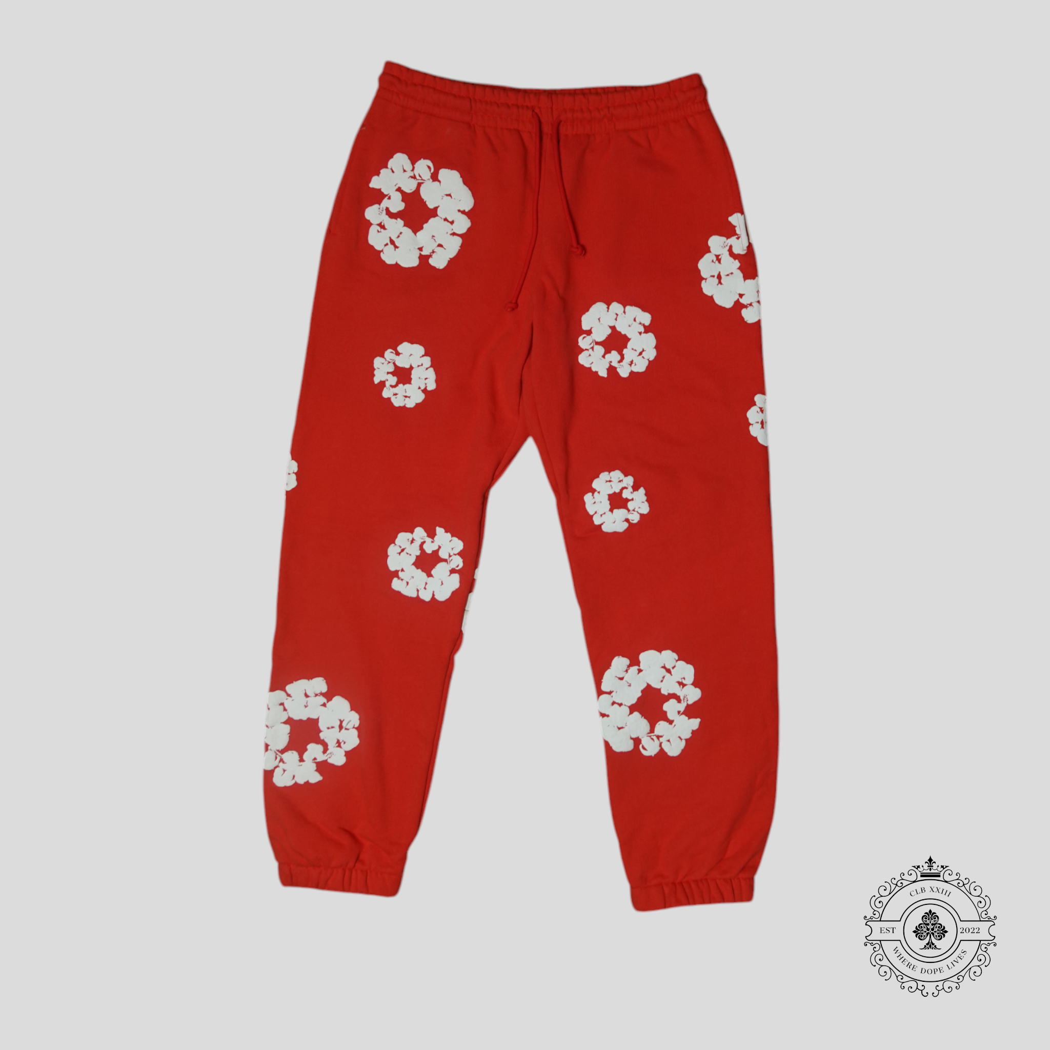 Denim Tears The Cotton Wreath Sweatpants in Red