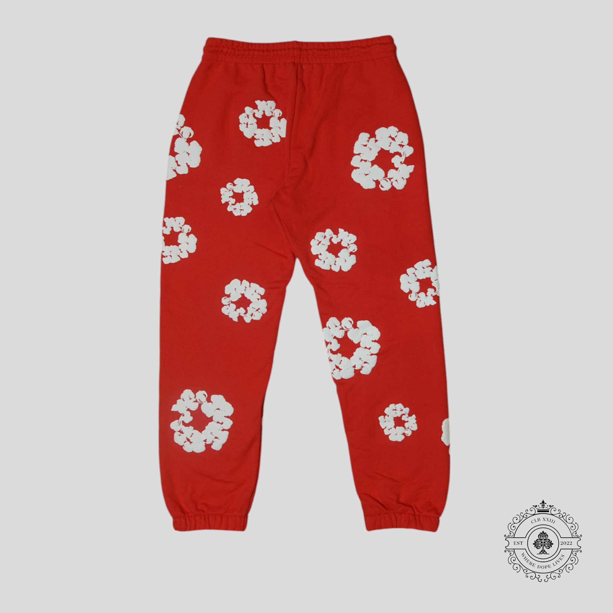 Denim Tears The Cotton Wreath Sweatpants in Red