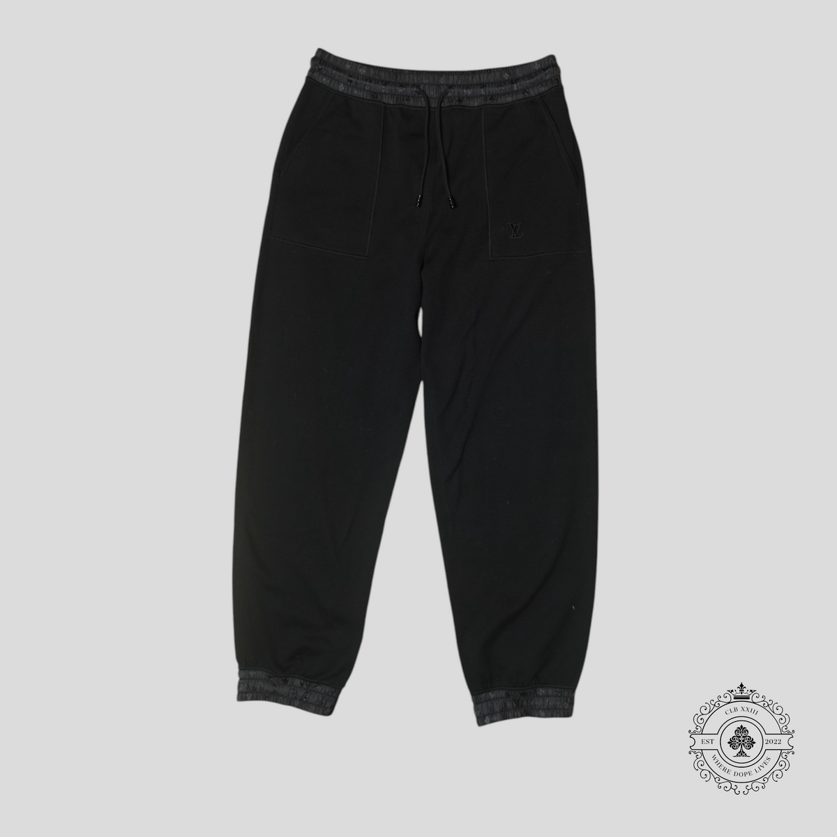Louis Vuitton Monogram Hem Technical Pants in Black