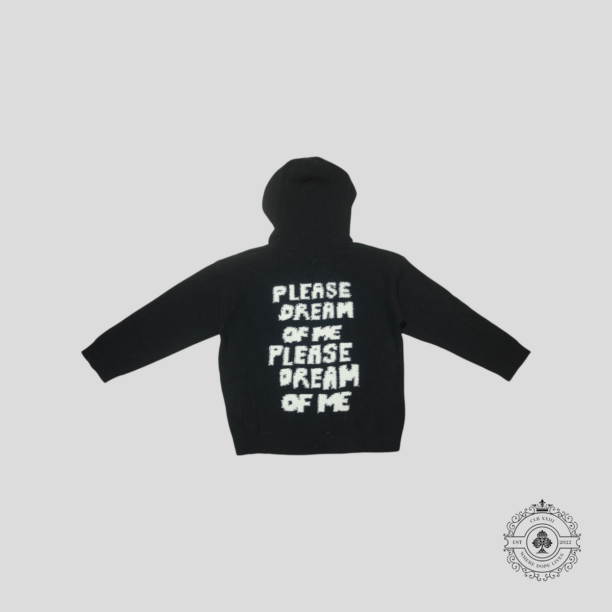 Celine "Please Dream of Me" Jacquard Wool Hoodie in Black