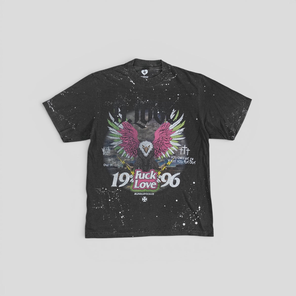 Blind Love Eagle Tee in Shadow Grey