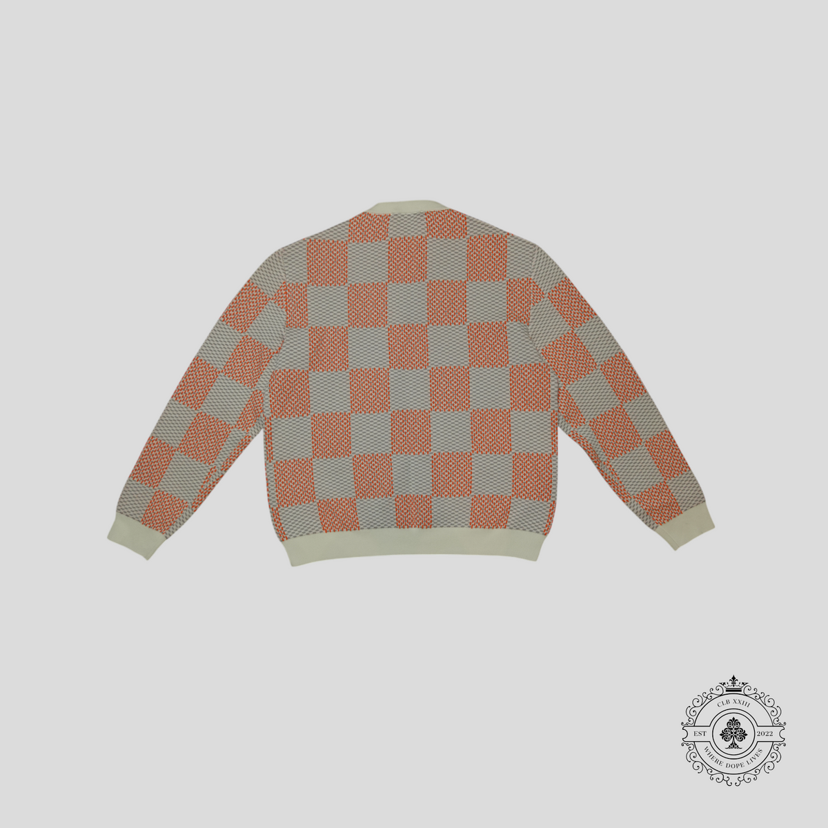 Louis Vuitton Light Damier Tramato Jacquard Pullover in Orange