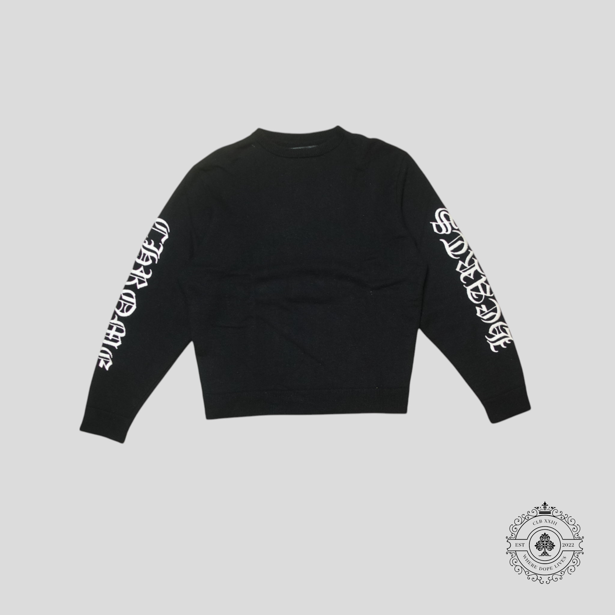 Chrome Hearts Embroidered Sleeves Cashmere Sweater in Black