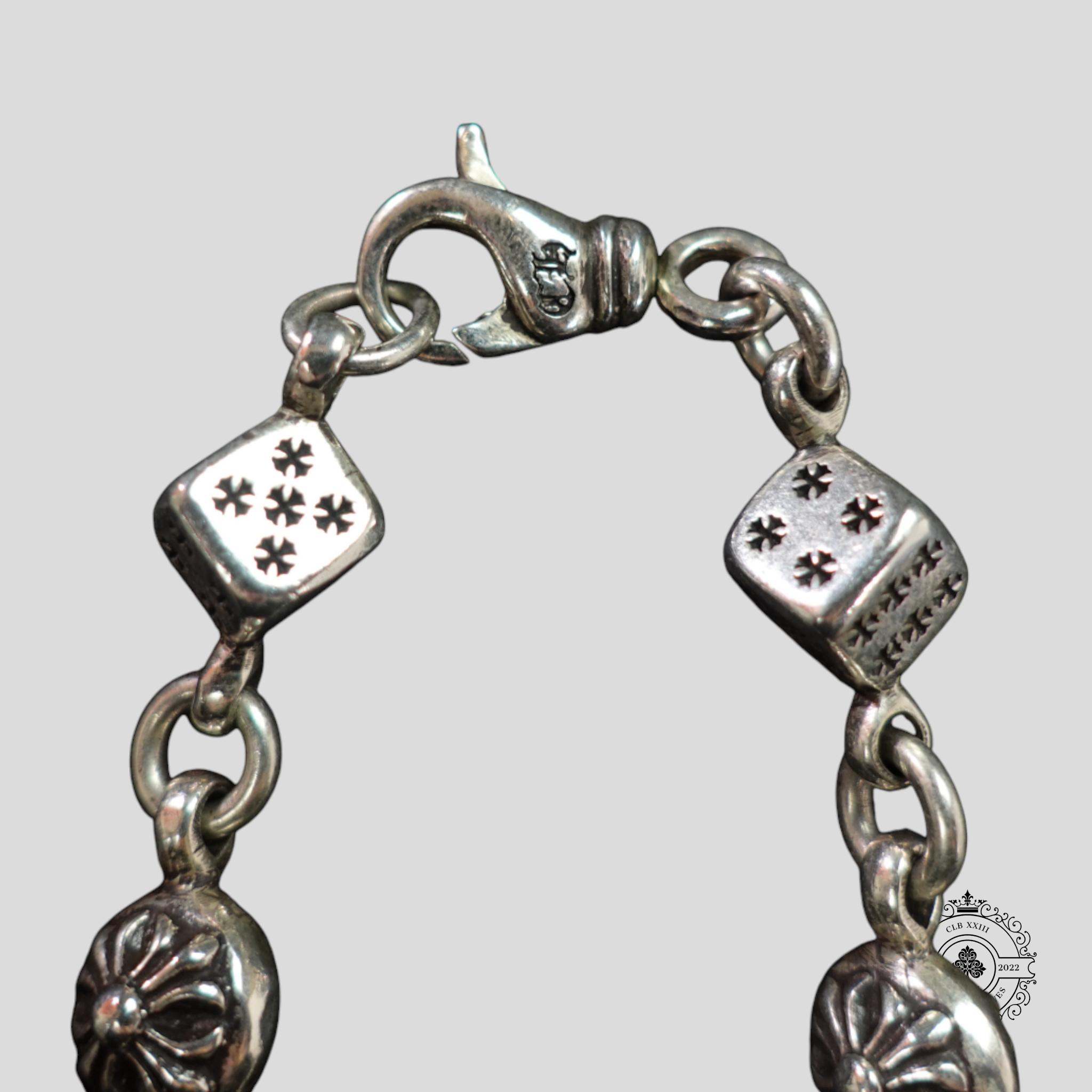 Chrome Hearts Dagger Pendant Dice Necklace in Silver