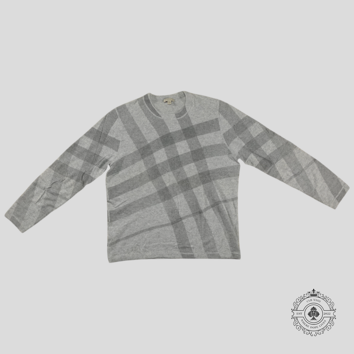 Burberry Brit Burberry Tartan Cashmere Sweater in Grey