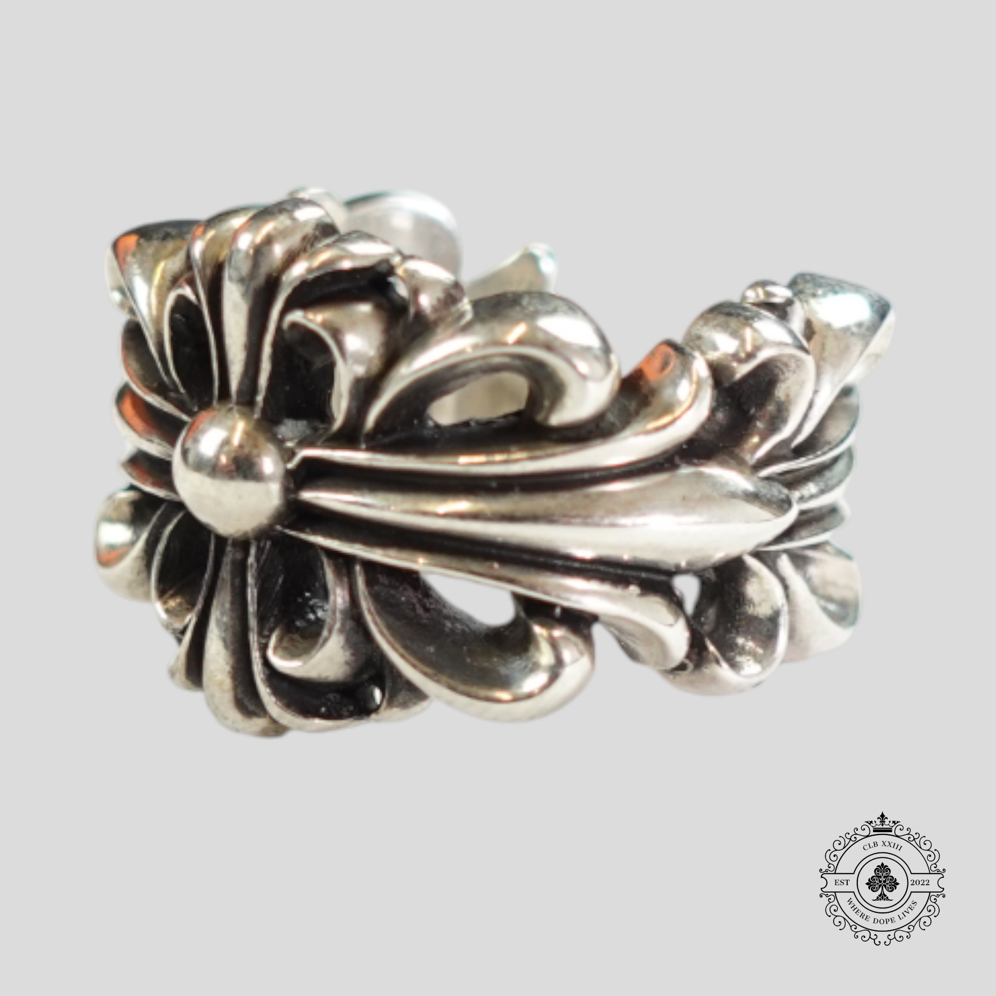 Chrome Hearts Double Floral Ring in Silver