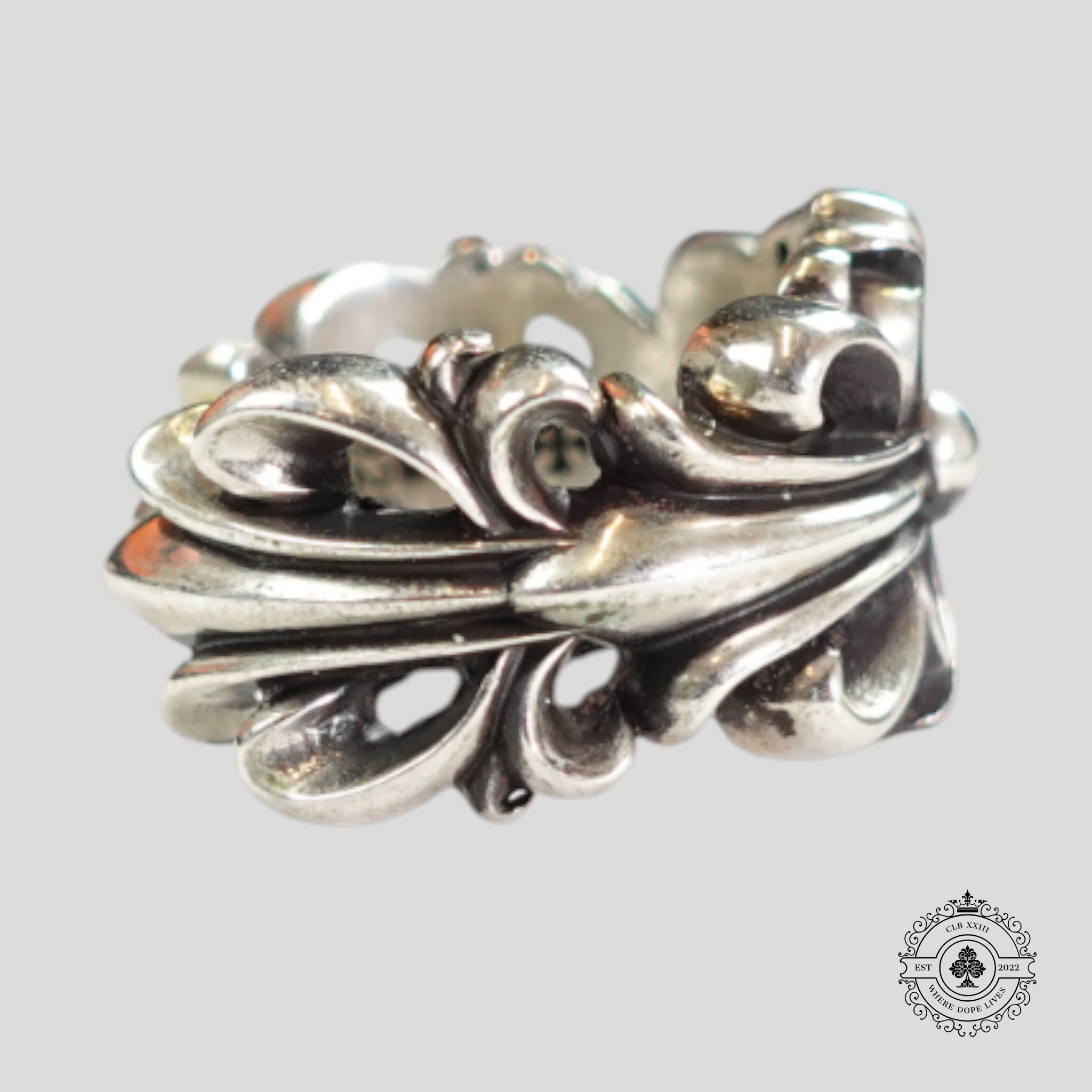 Chrome Hearts Double Floral Ring in Silver