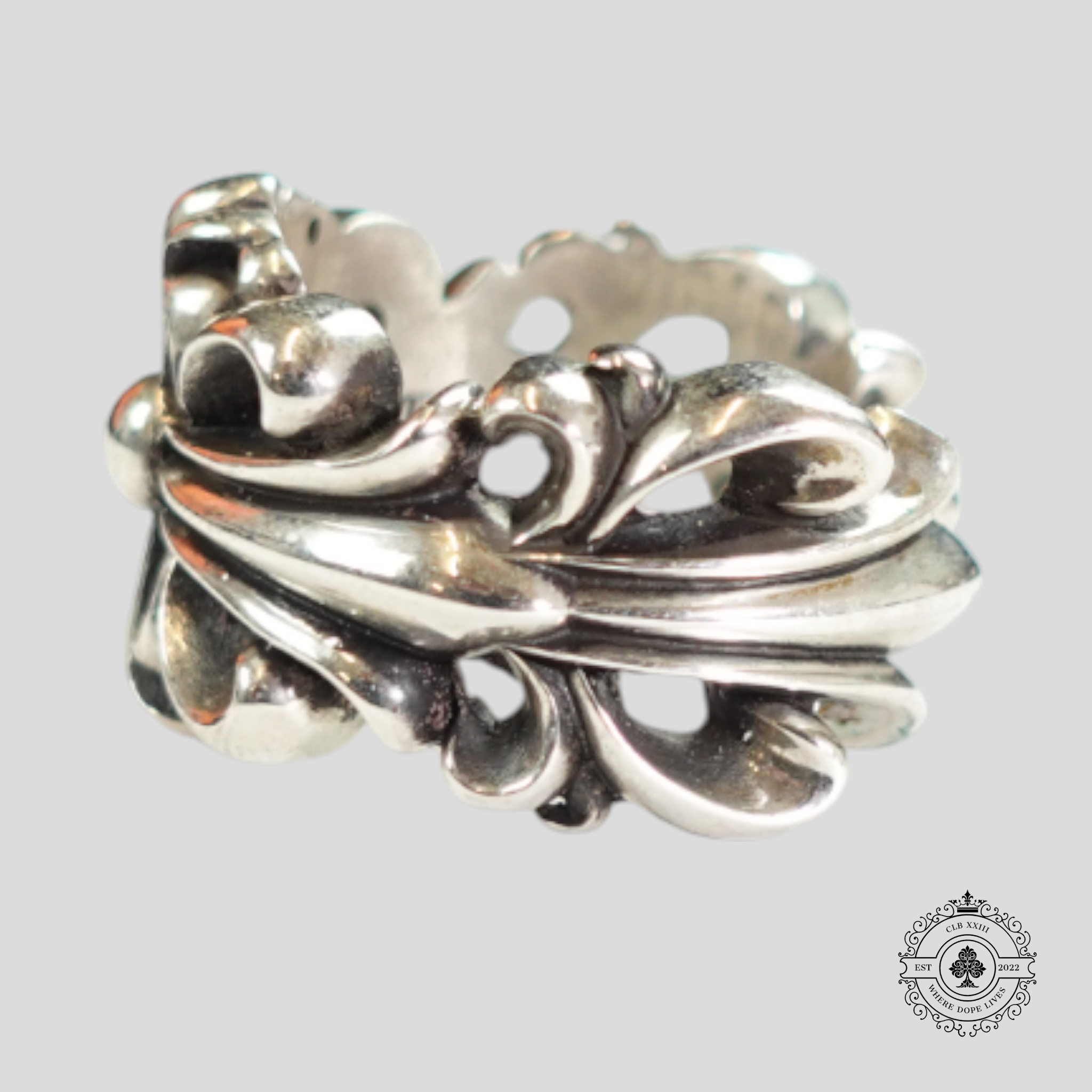 Chrome Hearts Double Floral Ring in Silver