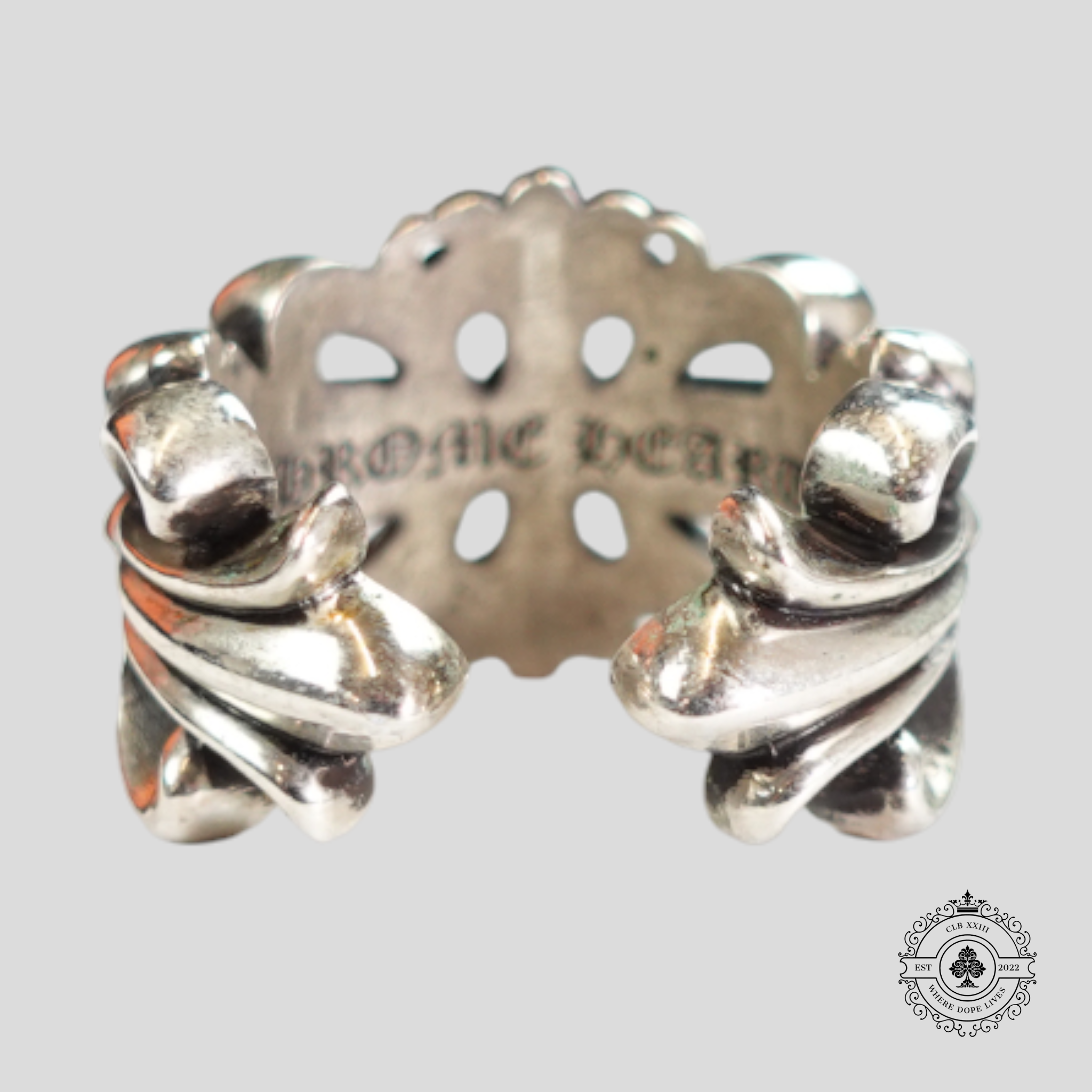 Chrome Hearts Double Floral Ring in Silver