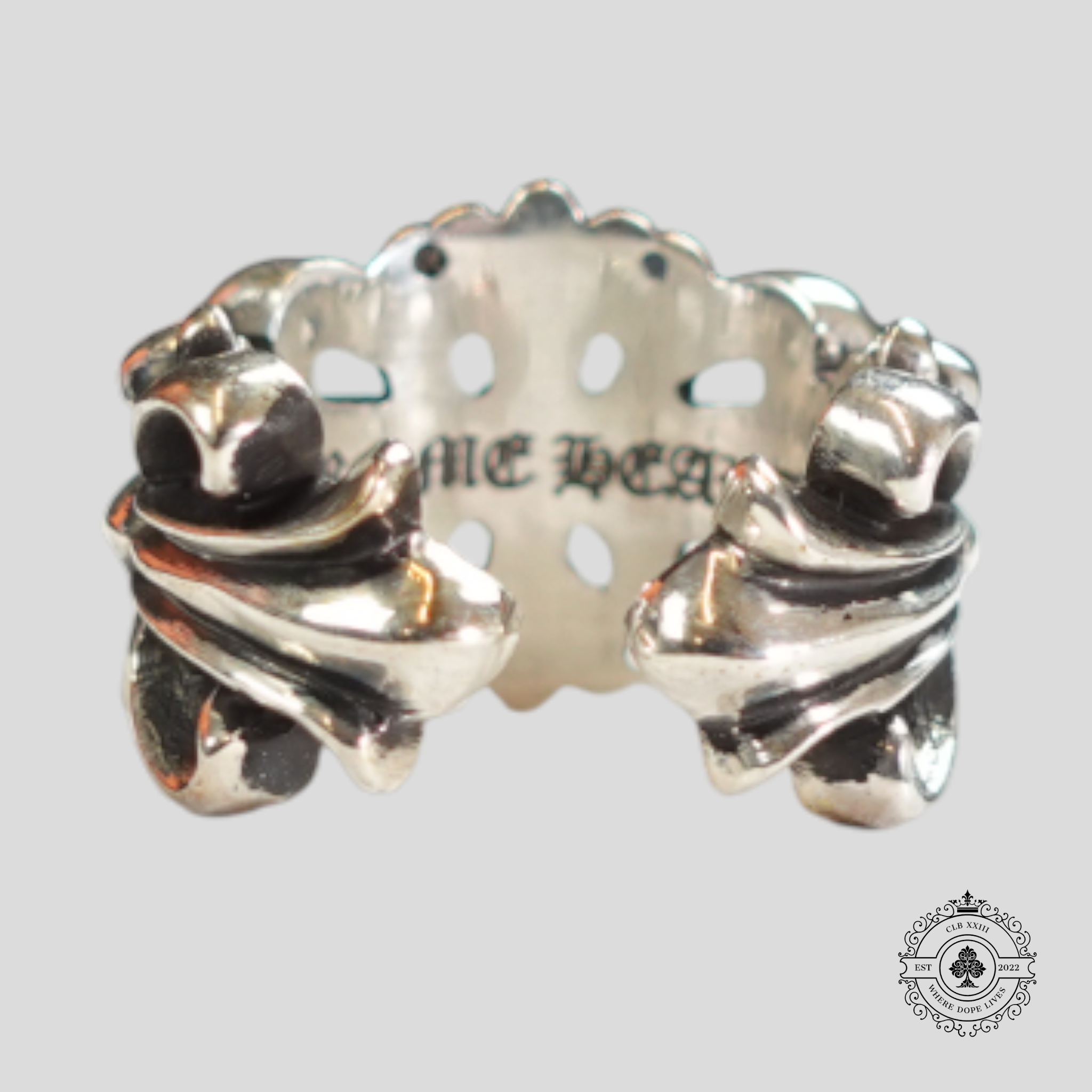Chrome Hearts Double Floral Ring in Silver