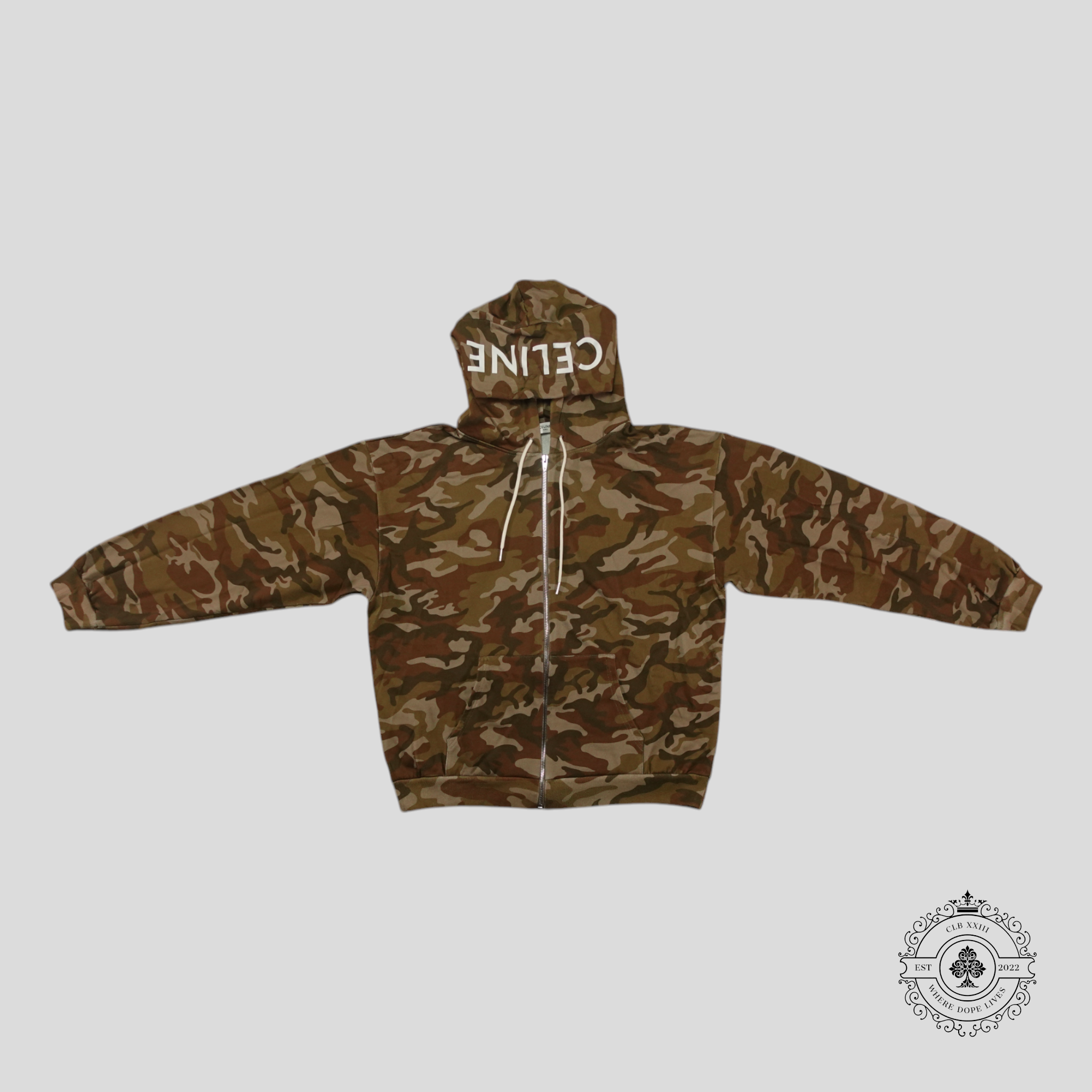 Celine Zip Up Hoodie in Camo