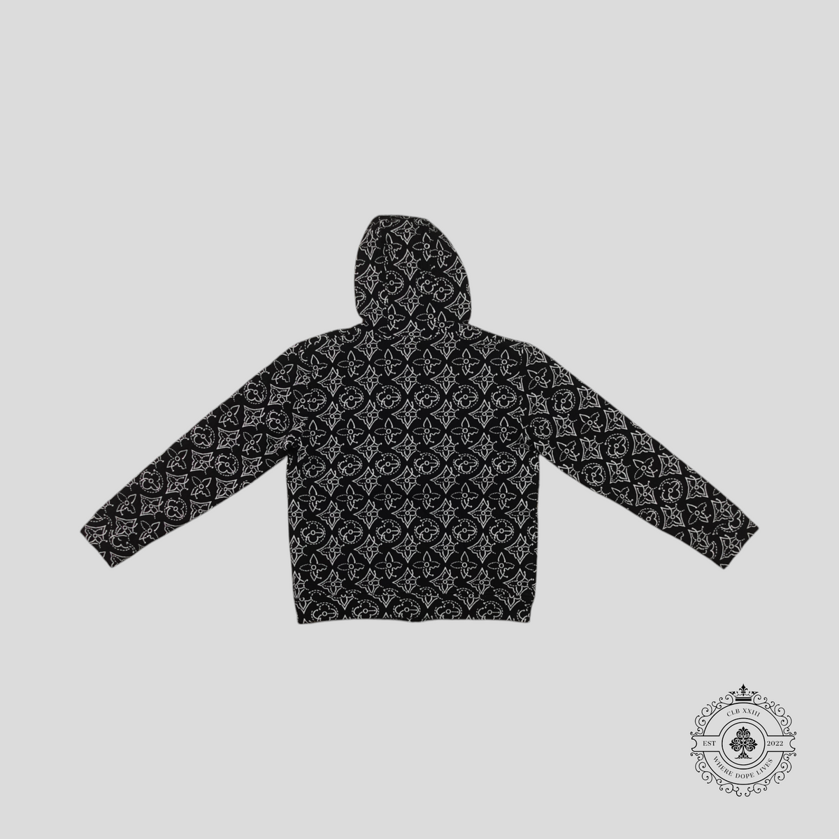 Louis Vuitton X NBA Strategic Flowers Quilted Zip Up Hoodie in Black