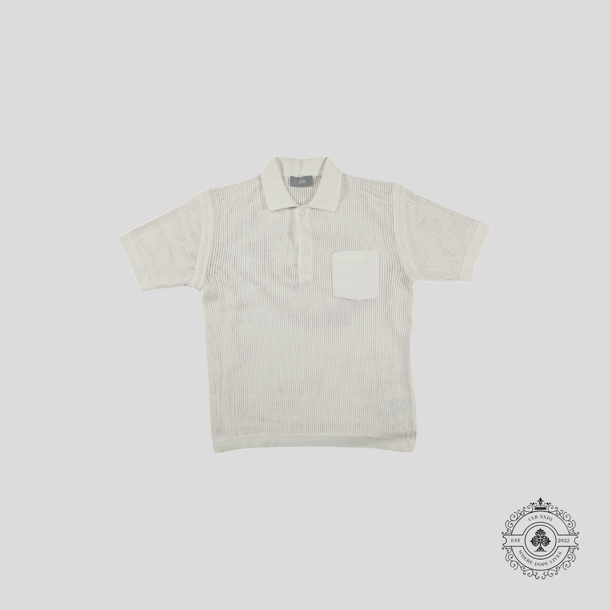 Dior X Parley Ocean Plastic Mesh Polo Shirt in Off-White