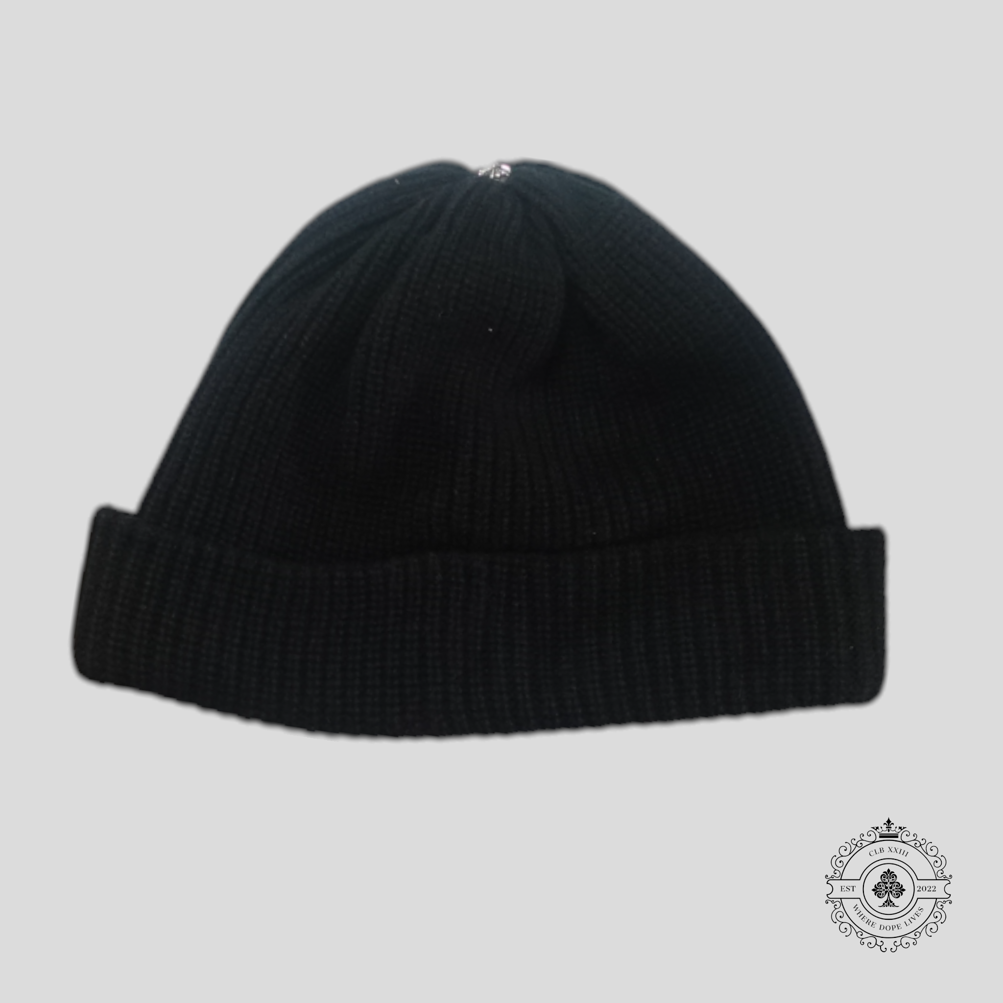 Chrome Hearts Leather Star Patch Beanie in Black
