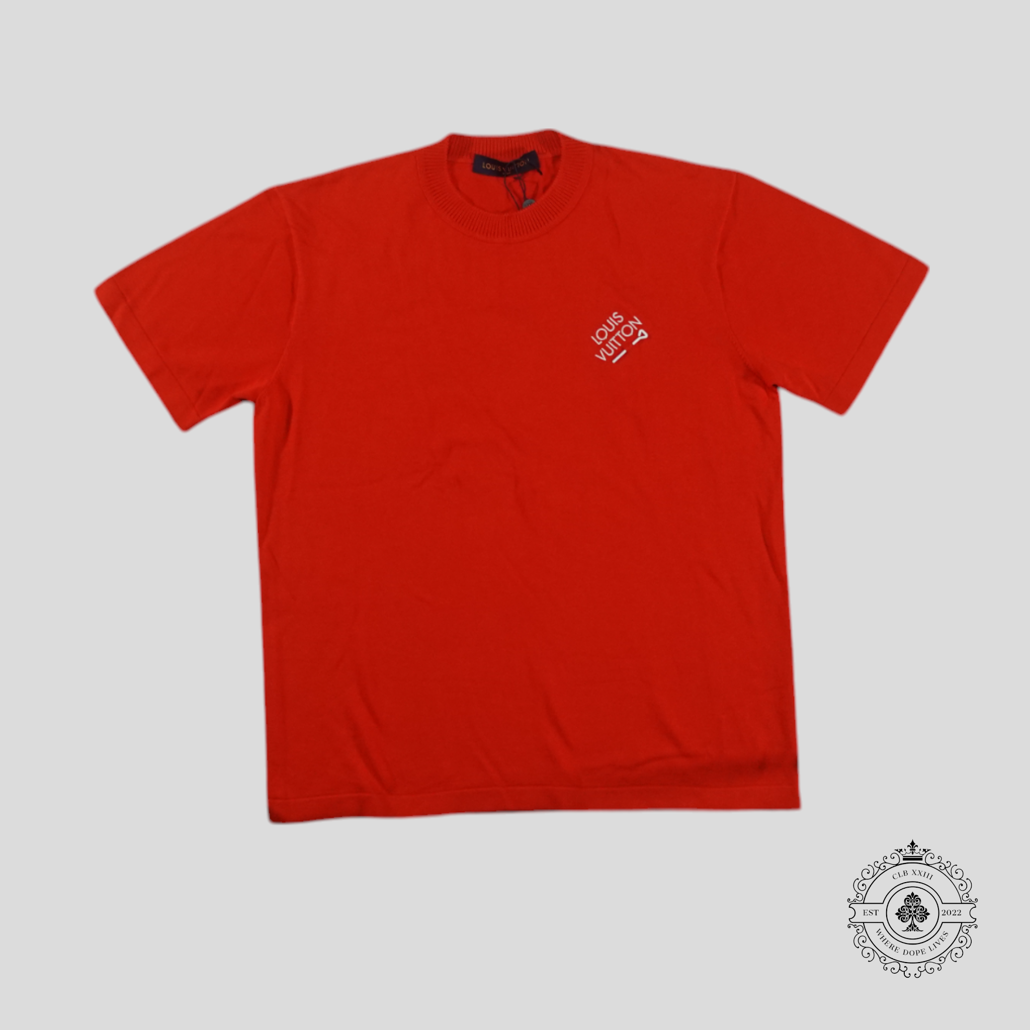 Louis Vuitton Signature Short Sleeve Crewneck in Red