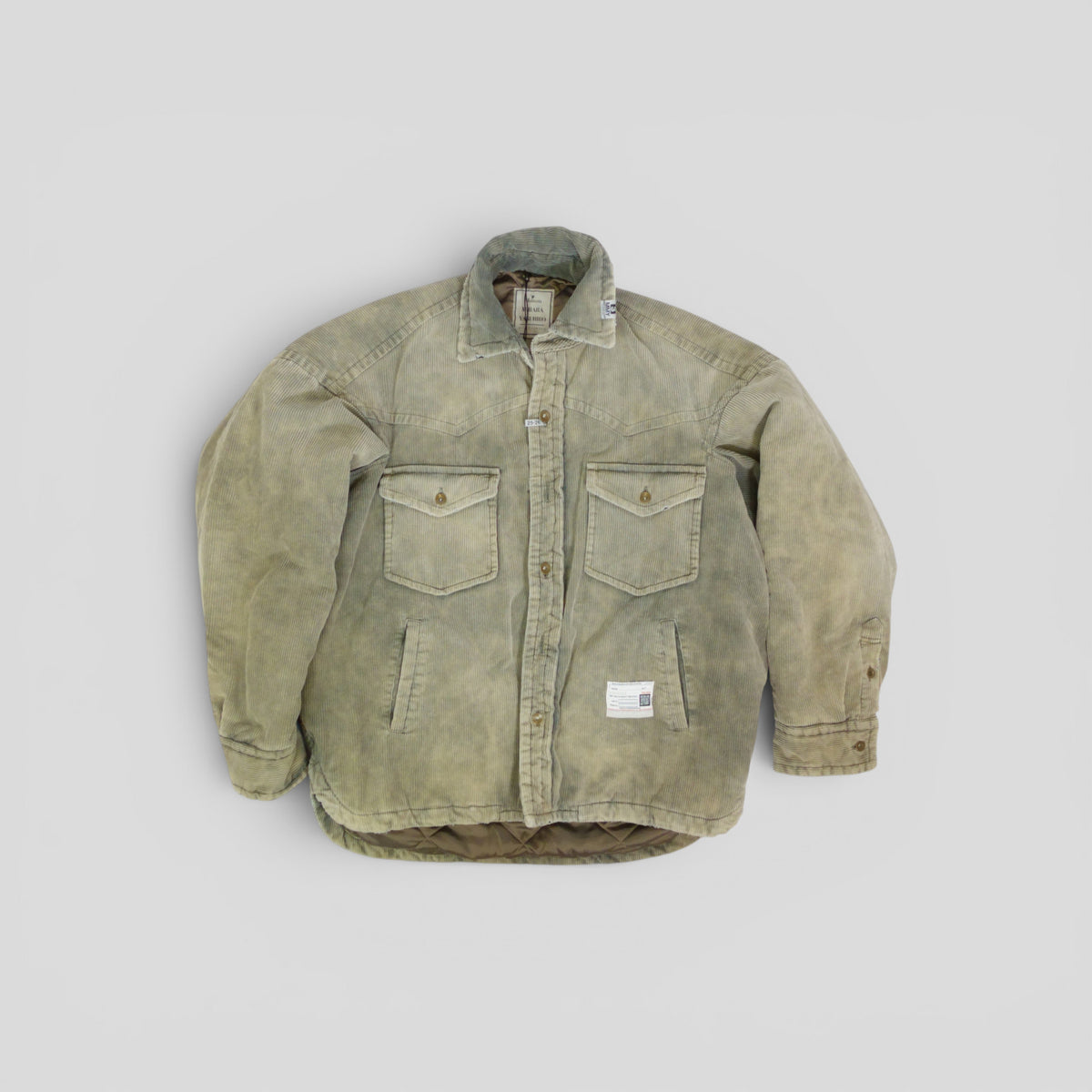 Maison Mihara Distressed Corduroy Jacket in Khaki