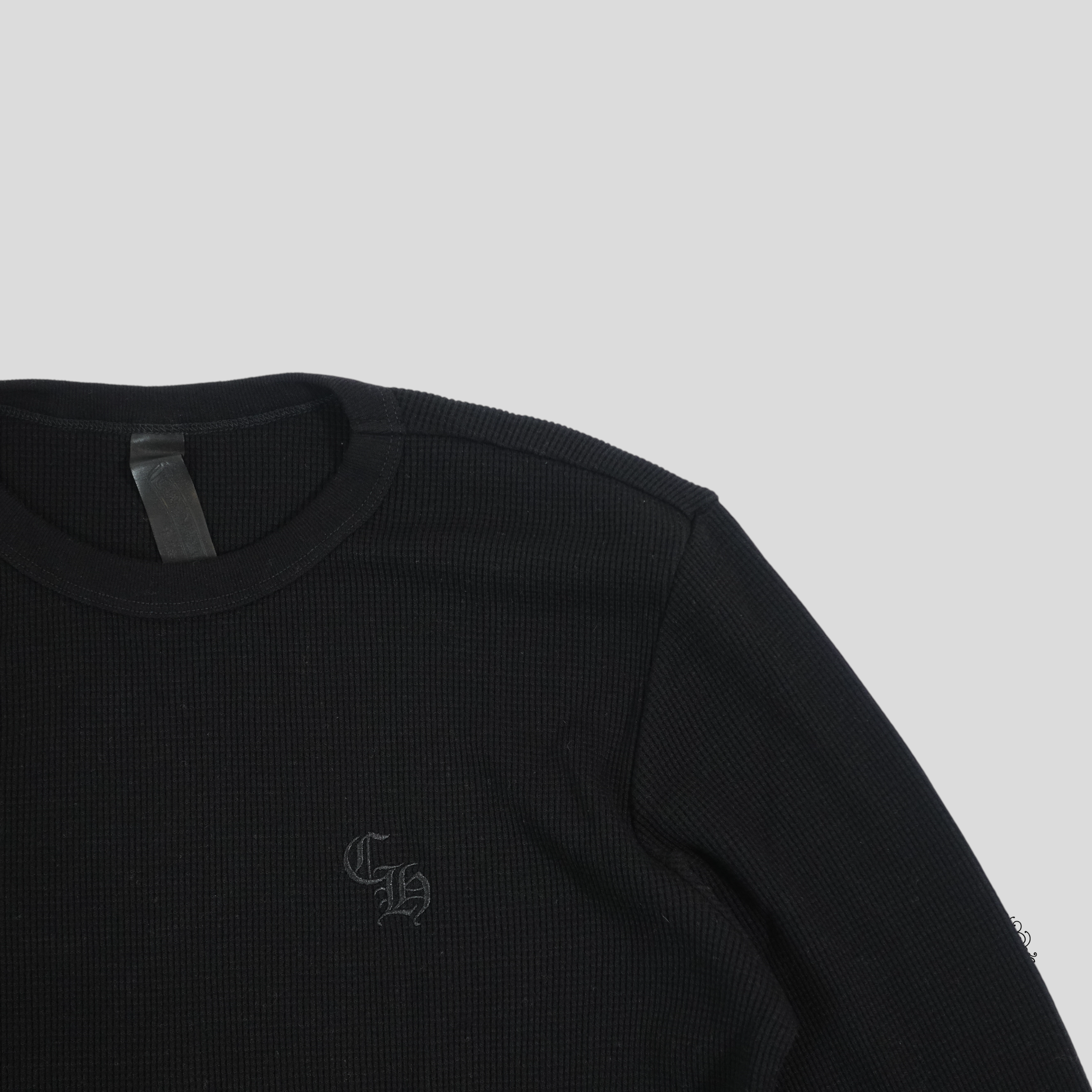 Chrome Hearts Long Sleeve Thermal Tee in Black