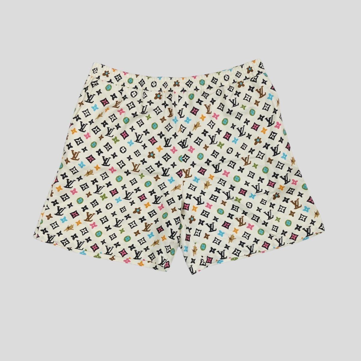 Louis Vuitton Monogram Craggy Silk Shorts in Cream