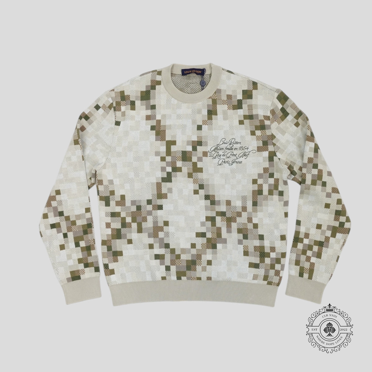 Louis Vuitton Damouflage Graphic Crewneck in Khaki