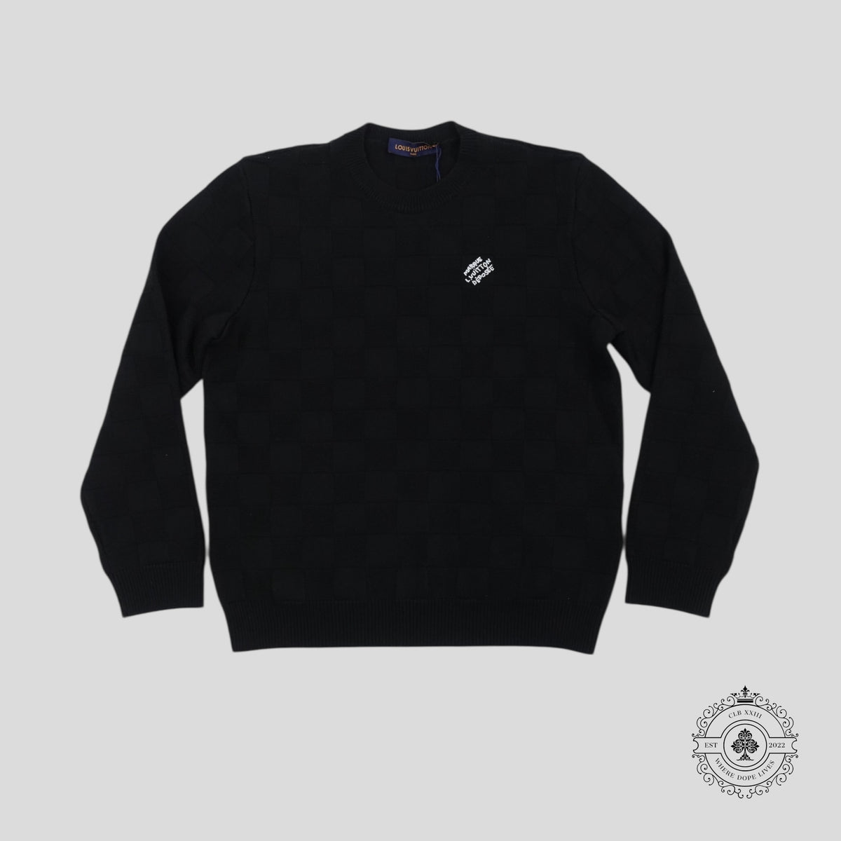 Louis Vuitton Damier Pearl Embroidered Pullover in Black