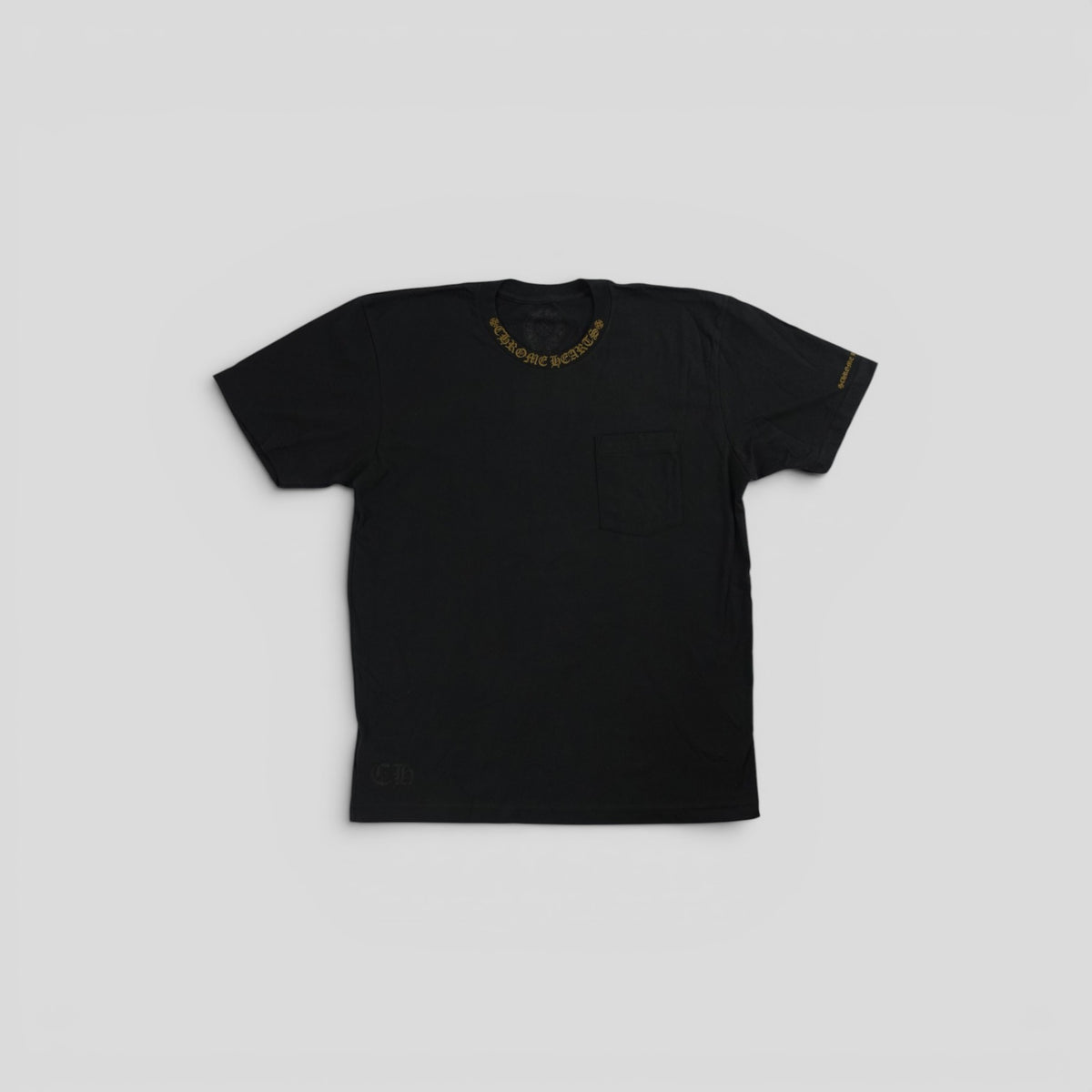 Chrome Hearts Neck Logo Tee in Black/Bronze