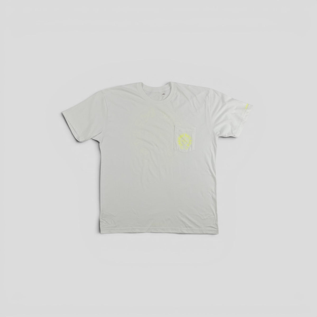 Chrome Hearts Horseshoe Logo Tee in White/Yellow