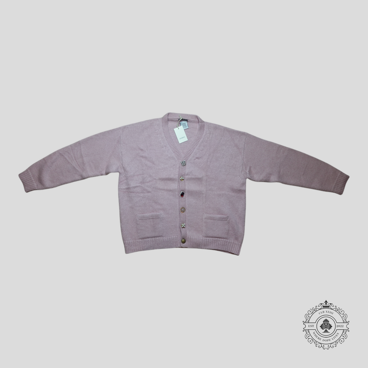 Vetements Embellished Buttons Alpaca Wool Cardigan in Pink