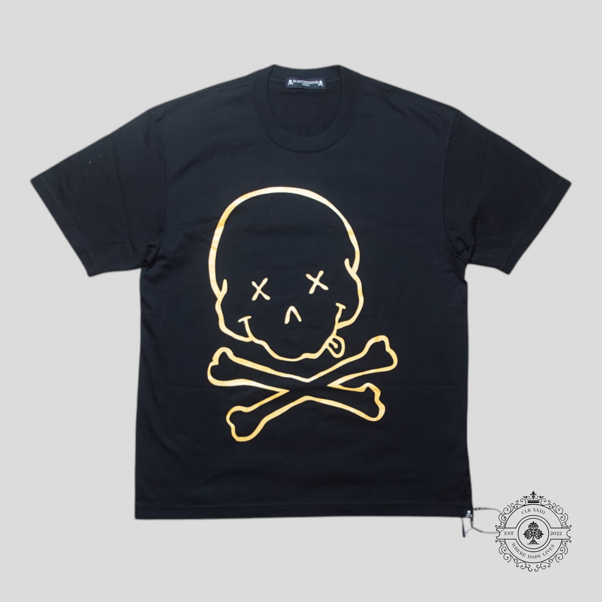 Mastermind World Smiley Skull T-Shirt in Black/Yellow