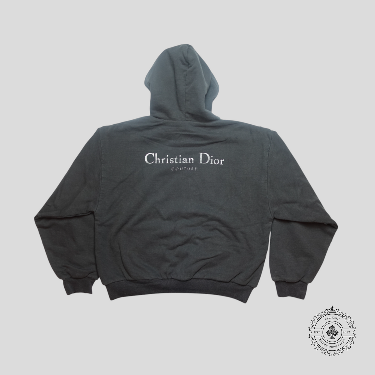 Dior Christian Dior Couture Distressed Hoodie in Black