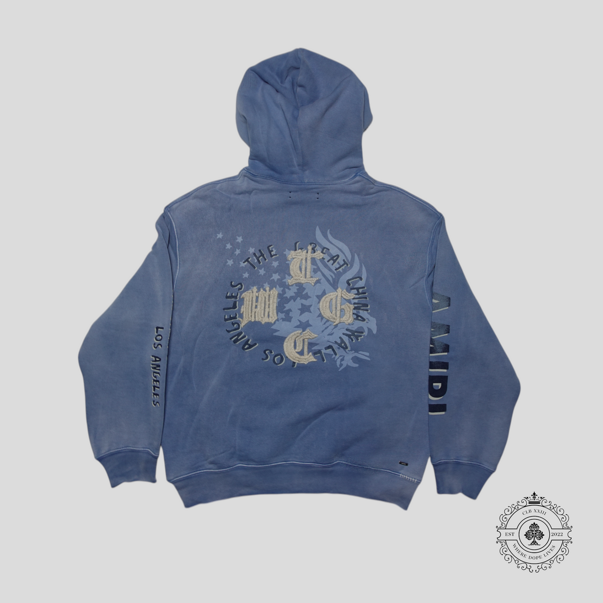Amiri The Great China Wall Hoodie in Blue
