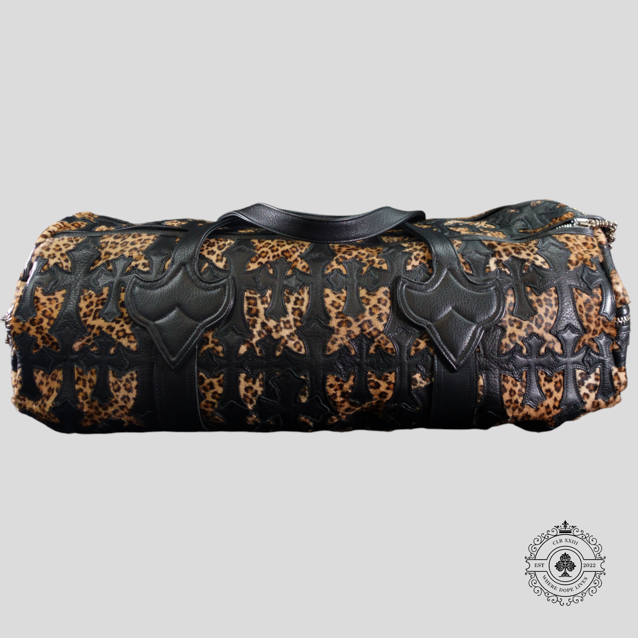 Chrome Hearts Leopard Cross Patch Duffle Bag