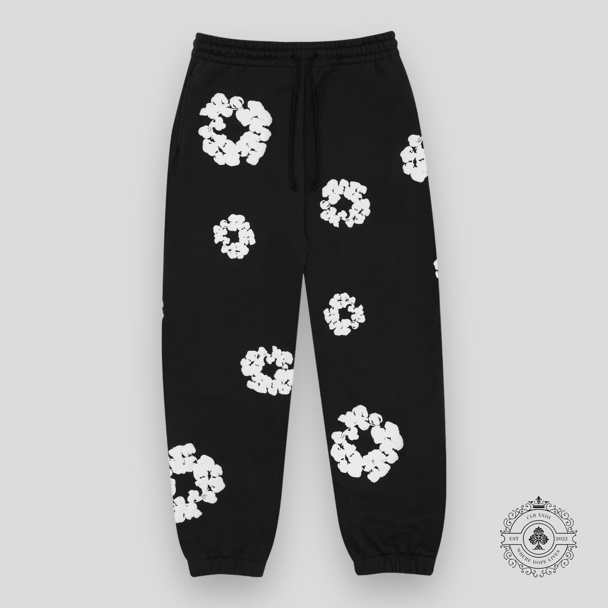 Denim Tears The Cotton Wreath Sweatpants in Black