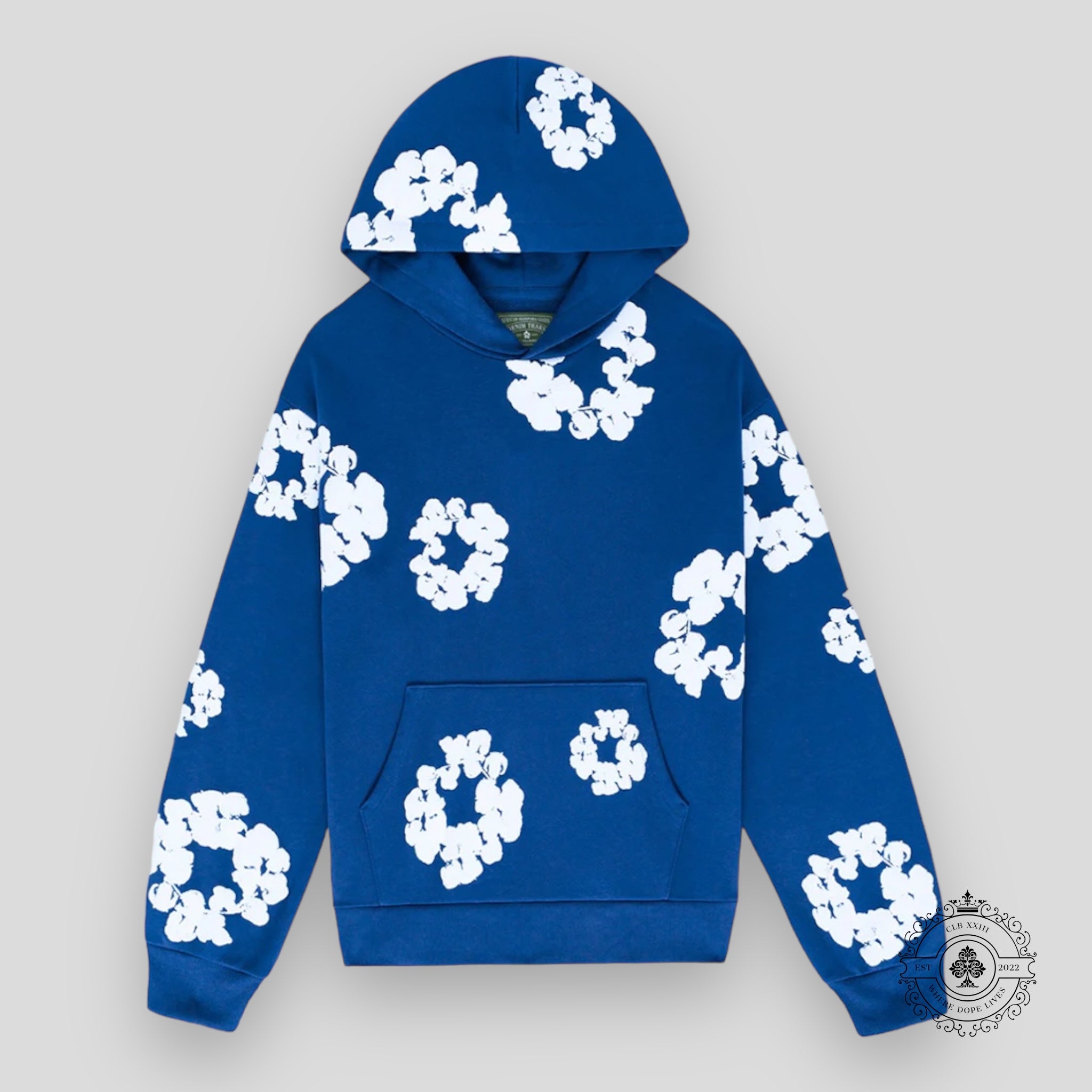 Denim Tears The Cotton Wreath Hoodie in Royal Blue