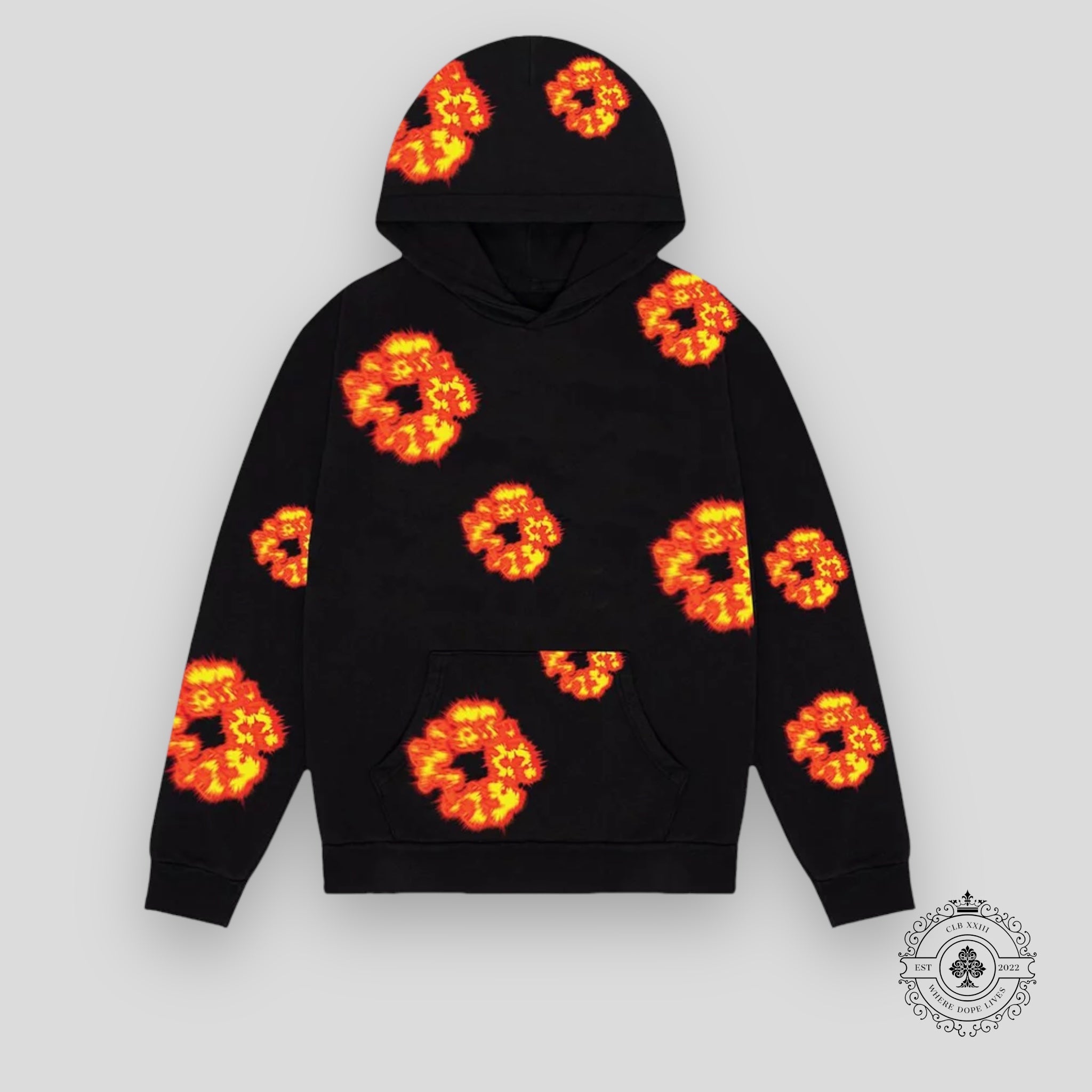 Denim Tears x Offset Cotton Wreath Hoodie in Black