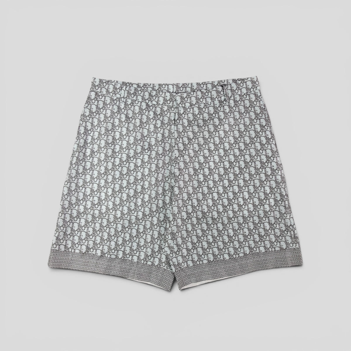 Dior Diamond Oblique Silk Shorts in Blue