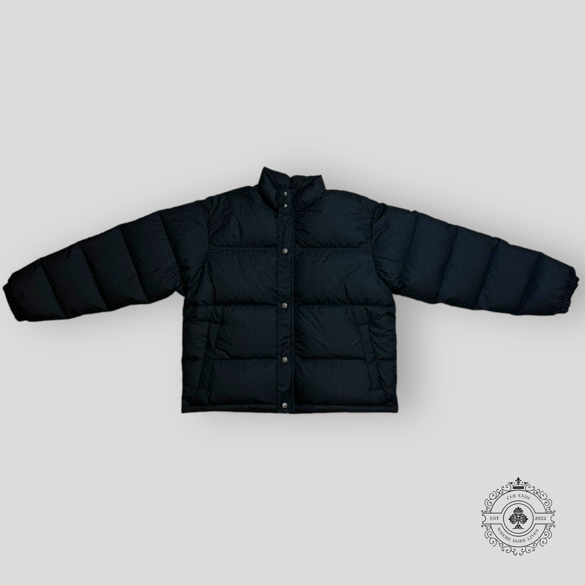 Chrome Hearts Plus Pattern Puffer Jacket in Black