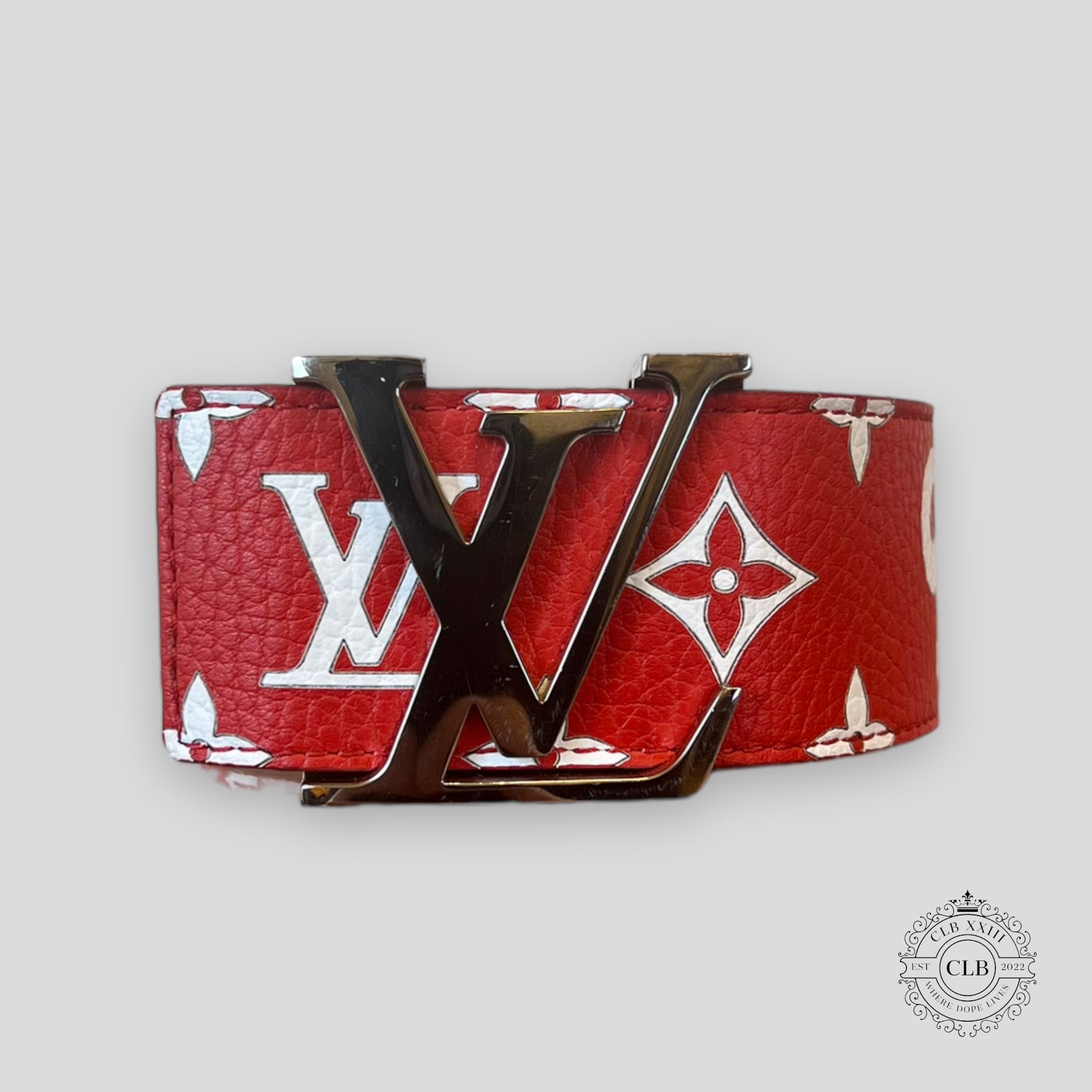 LOUIS VUITTON X SUPREME INITIALES 40MM BELT RED